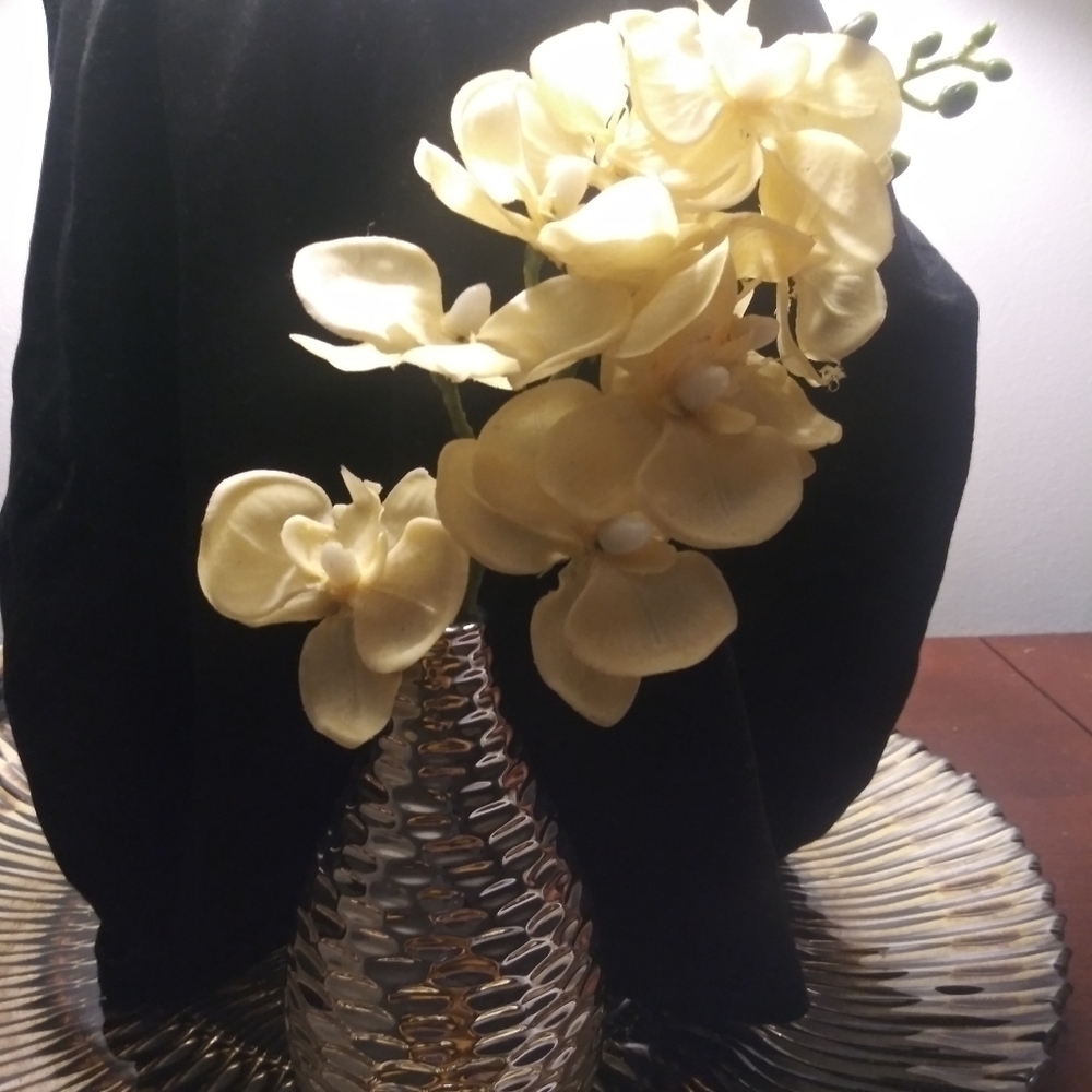 Final Price - Miniature Silver Artificial Orchid Vase